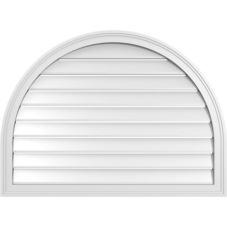 Ekena Millwork Round Top Surface Mount PVC Gable Vent: Functional, w/ 2"W x 1-1/2"P Brickmould Frame, 38"W x 28"H GVPRT38X2802SF